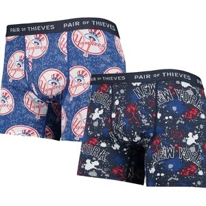 Men's New York Yankees Pair of Thieves Navy/Blue Super Fit 2-Pack Boxer Briefs‎